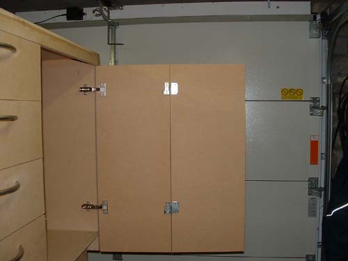 Second door connected to thefist one by folding hinges